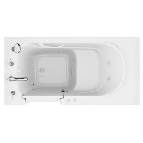 AZB3060LWD - ANZZI Value Series 30 in. x 60 in. Left Drain Quick Fill Walk-In Whirlpool and Air Tub in White