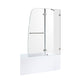 ANZZI 60 in. L x 32 in. W x 79 in. H Right Drain White Rectangular Tub with Frameless Hinged Tub Door in Brushed Nickel Finish