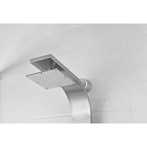 SP-AZ8106 - ANZZI Silent 40 in. Full Body Shower Panel with Heavy Rain Shower and Spray Wand in Brushed Steel