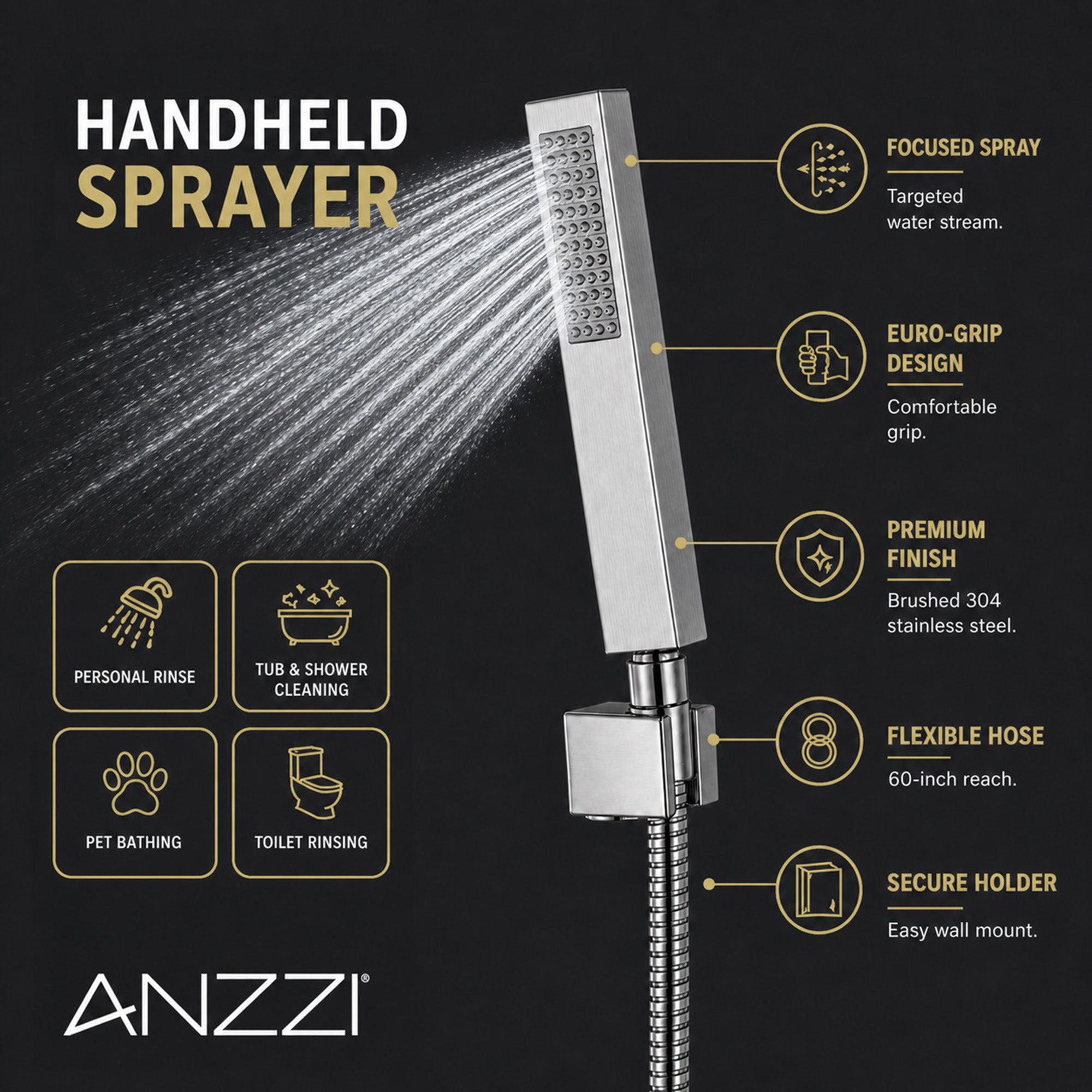 SP-AZ035 - ANZZI VISOR Series 60 in. 4-Jetted Full Body Shower
