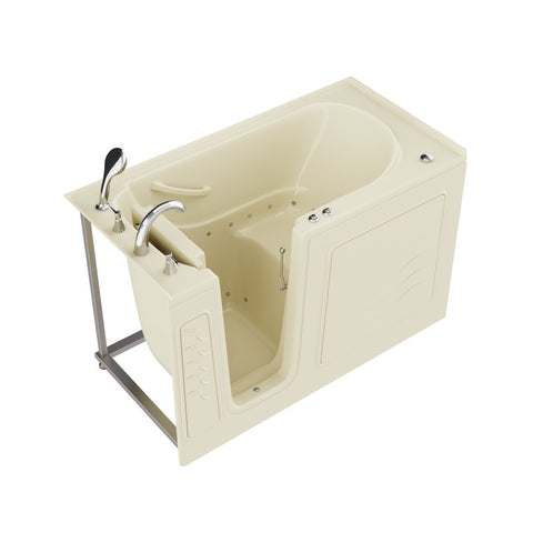 AZ3060WILBA - ANZZI Coupe Series 30 in. x 60 in. Left Drain Quick Fill Walk-In Air Tub in Biscuit