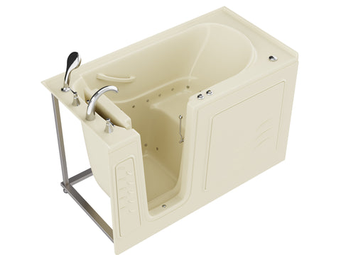 ANZZI Coupe Series 30 in. x 60 in. Left Drain Quick Fill Walk-In Air Tub in Biscuit