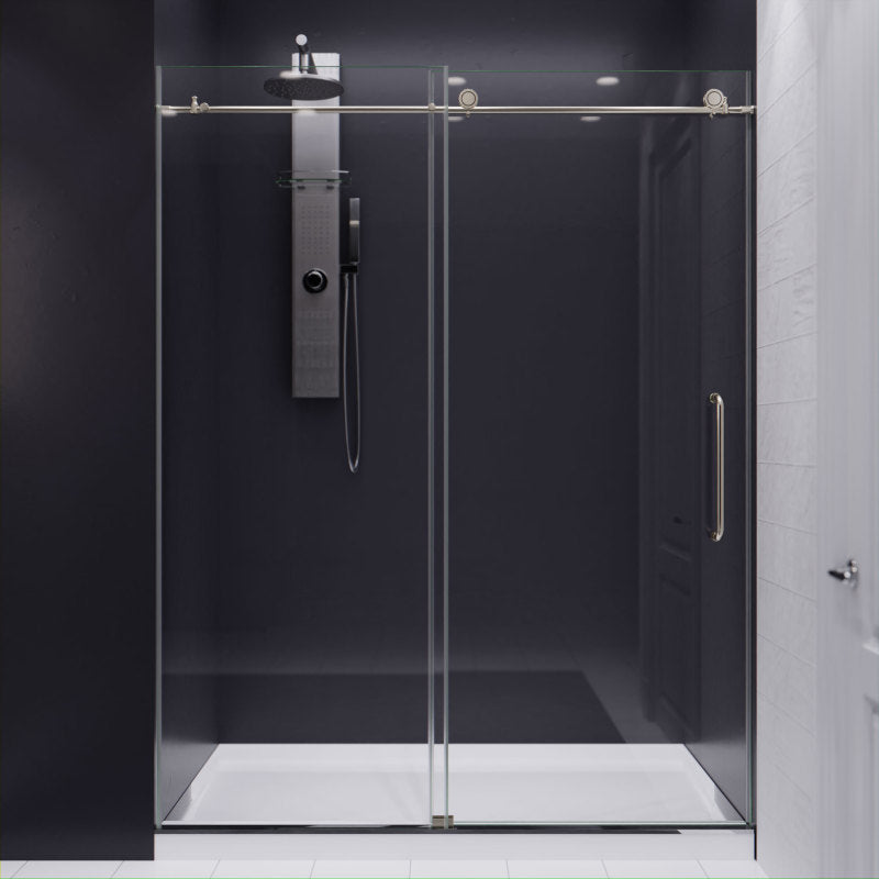 ANZZI Madam Series 60 in. by 76 in. Frameless Sliding Shower Door with  Handle
