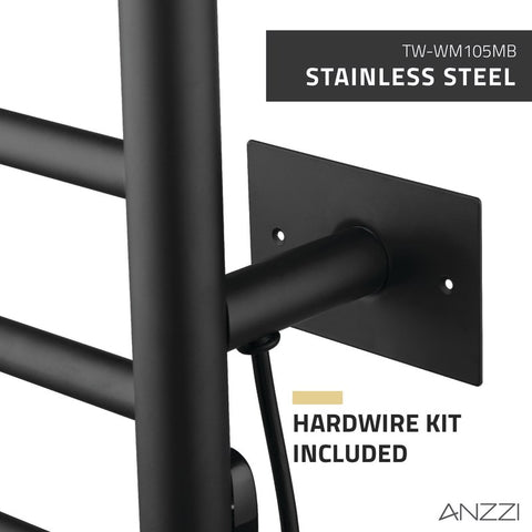 ANZZI Elgon 14-Bar Stainless Steel Wall Mounted Towel Warmer Rack