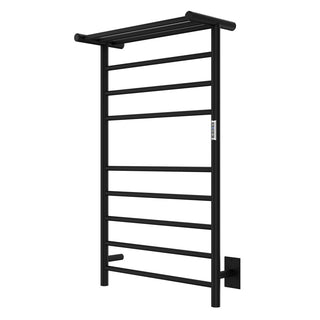 TW-AZ012MBK - ANZZI Eve Series 8-Bar Wall Mounted Electric Bathroom Towel Warmer Rack in Brushed Matte Black Finish Stainless Steel