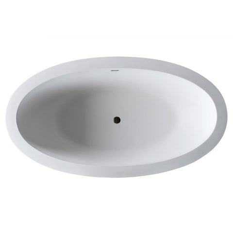 Lusso 6.3 ft. Solid Surface Classic Soaking Bathtub and Kros Faucet
