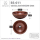 ANZZI Theban 16 in. Handmade Vessel Sink in Polished Antique Copper with Floral Design Exterior