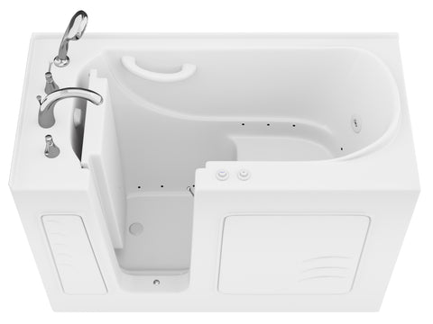 Value Series 26 in. x 53 in. Left Drain Quick Fill Walk-In Whirlpool and Air Tub in White