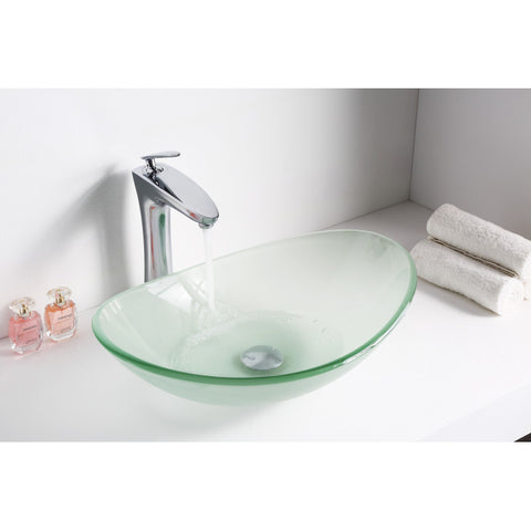 LS-AZ086 - ANZZI Forza Series Deco-Glass Vessel Sink in Lustrous Frosted