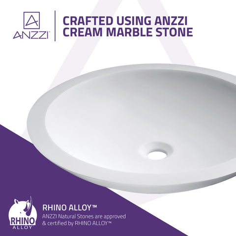 ANZZI Juniper Solid Surface Vessel Sink in White