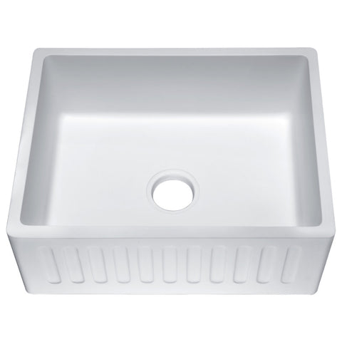 K-AZ221-1A - ANZZI Roine Farmhouse Reversible Apron Front Solid Surface 24 in. Single Basin Kitchen Sink in White