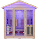 3-4 Person Outdoor Cabin Sauna in Cedar and Hemlock with Far Infrared Panels, and ETL Certified 6.2kW Sauna Rock Heater