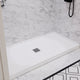 Alexander 60 in. L x 36 in. W Alcove Shower Pan Base with Center Drain in Glossy White Marine Acrylic