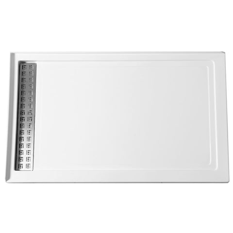 ANZZI Field Series 36 in. x 60 in. Double Threshold Shower Base in White