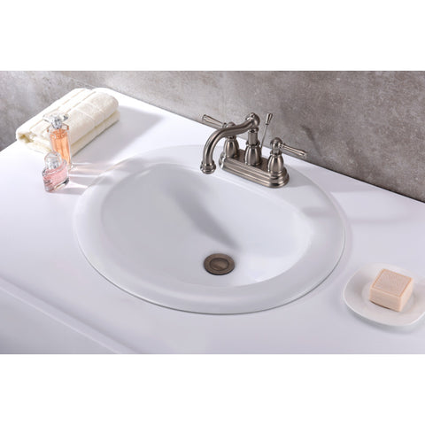 LS-AZ097 - ANZZI Cadenza Series 20.5 in. Ceramic Drop In Sink Basin in White