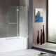60 in. L x 32 in. W x 79 in. H Right Drain White Rectangular Tub with Frameless Hinged Tub Door in Polished Chrome