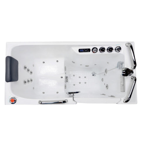 56.5 in. x 60 in. Left Drain Walk-In Whirlpool and Air Tub with Total Spa Suite in White