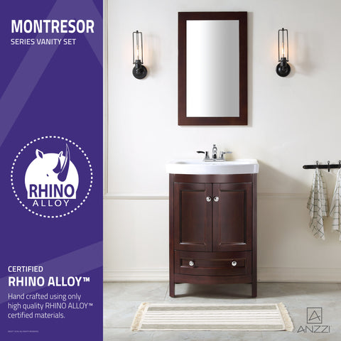 Montresor 24 in. W x 34 in. H Bathroom Vanity Set in Rich Walnut