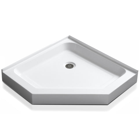 SB-AZ01NO-R - ANZZI 36 in. x 36 in. Neo-Angle Double Threshold Shower Base in White