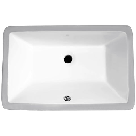 ANZZI Series 21 in. Ceramic Undermount Sink Basin in White