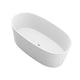 ANZZI Roccia 5.1 ft. Solid Surface Center Drain Freestanding Bathtub in Matte White