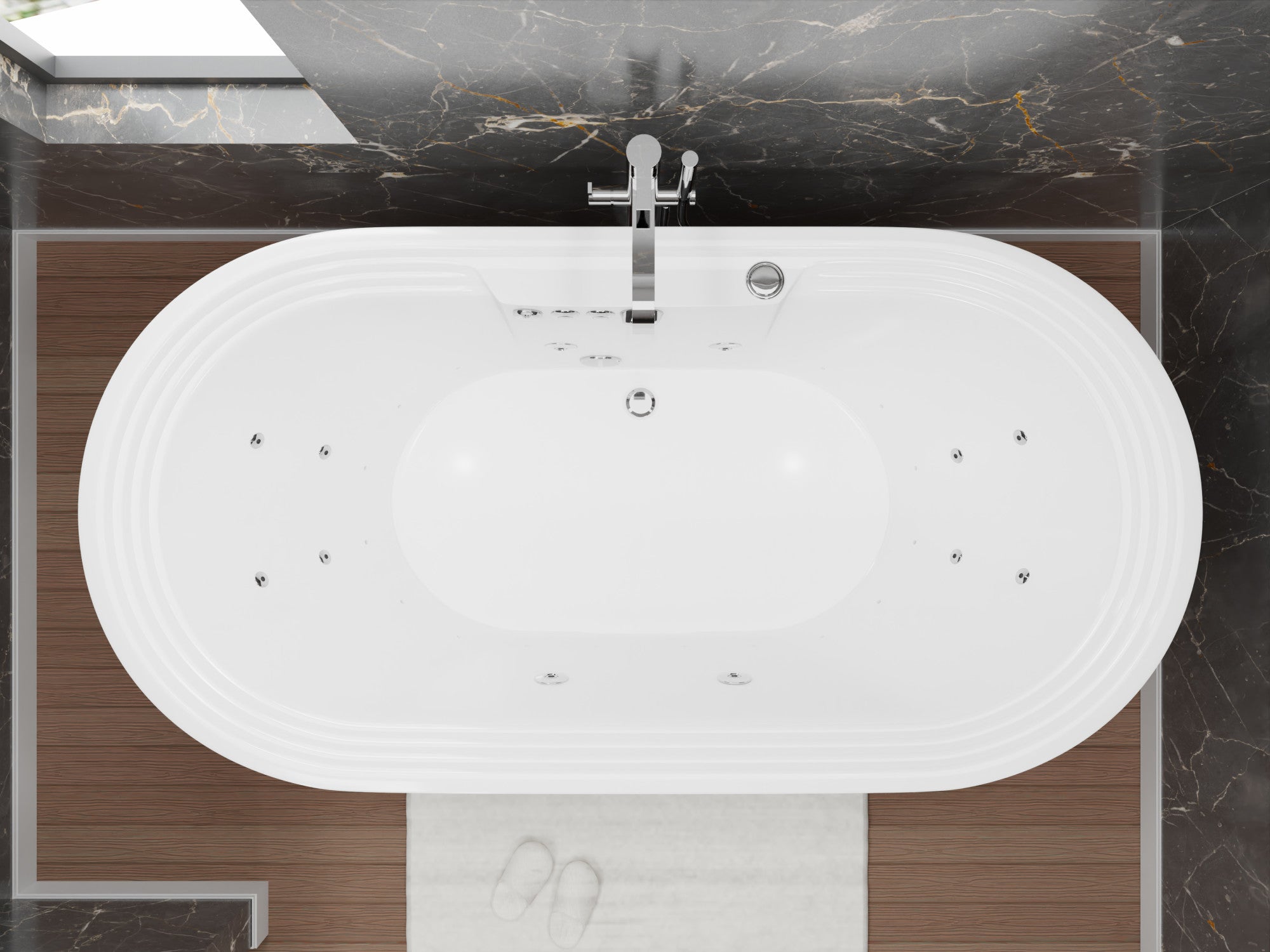 FT-AZ201-R - ANZZI Sofia 5.6 ft. Center Drain Whirlpool and Air