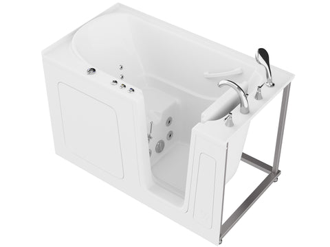 32 in. x 60 in. Right Drain Quick Fill Walk-In Whirlpool Tub with Powered Fast Drain in White