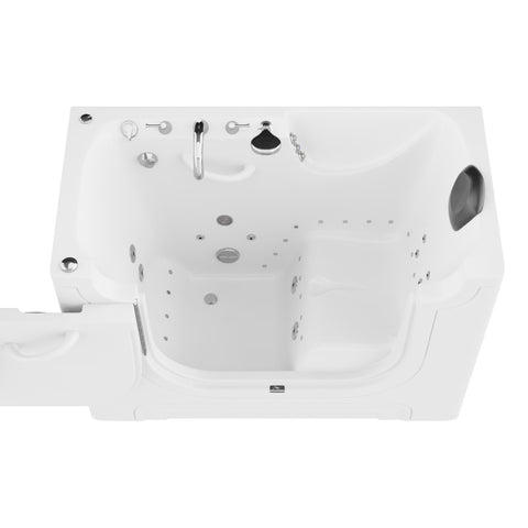 AMZ3060WCALWD - ANZZI 30 in. x 60 in. Left Drain Wheelchair Access Walk-In Whirlpool and Air Tub with Powered Fast Drain in White