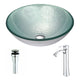 LSAZ055-095 - ANZZI Spirito Series Deco-Glass Vessel Sink in Churning Silver with Harmony Faucet in Chrome