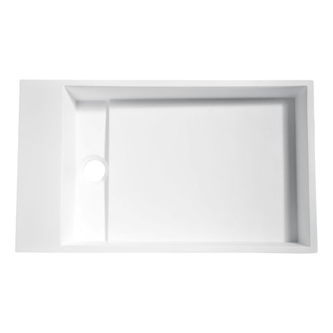LS-AZ520a - ANZZI Pascal Solid Surface Vessel Sink in Matte White