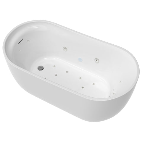 ANZZI Janet Series 67 in. Freestanding Acrylic Air and Whirlpool Bathtub with Touch Sensitive Control and Chroma Lights