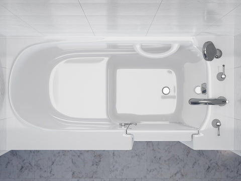 26 in. x 53 in. Right Drain Quick Fill Walk-In Soaking Tub in White