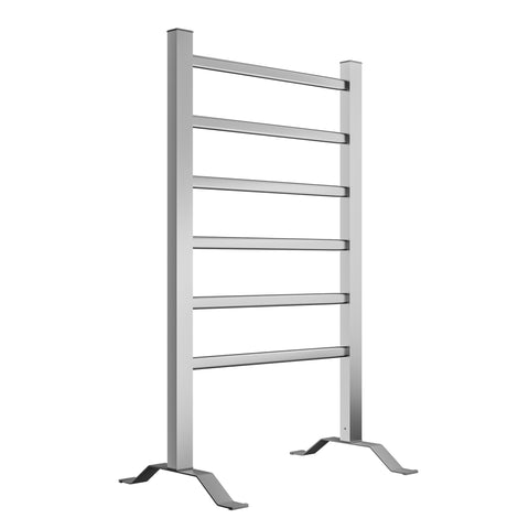 ANZZI Naple Series 6-Bar Aluminum Wall Mounted/Free Standing Electric Towel Warmer Rack with Leg Attachment in Matte Finish