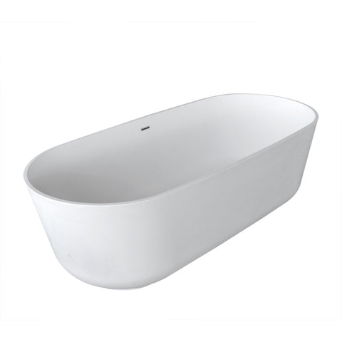 Sabbia 5.9 ft. Solid Surface Classic Soaking Bathtub and Kros Faucet