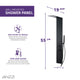 Collines Series 55 in. 2-Jetted Shower Tower with Heavy Rain Shower and Jets and Spray Wand in Matte Black