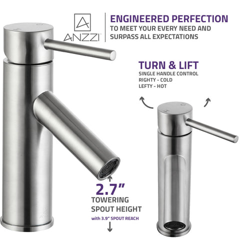 ANZZI Valle Single Hole Single Handle Bathroom Faucet