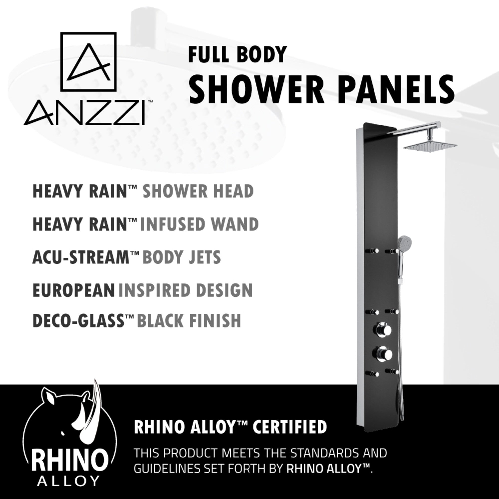 SP-AZ018 - ANZZI Melody 59 in. 6-Jetted Full Body Shower Panel