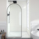 Ember Series 78 in. x 34 in. Framed Arch Fixed Shower Screen Door in Matte Black with 8mm Tempered Clear Glass