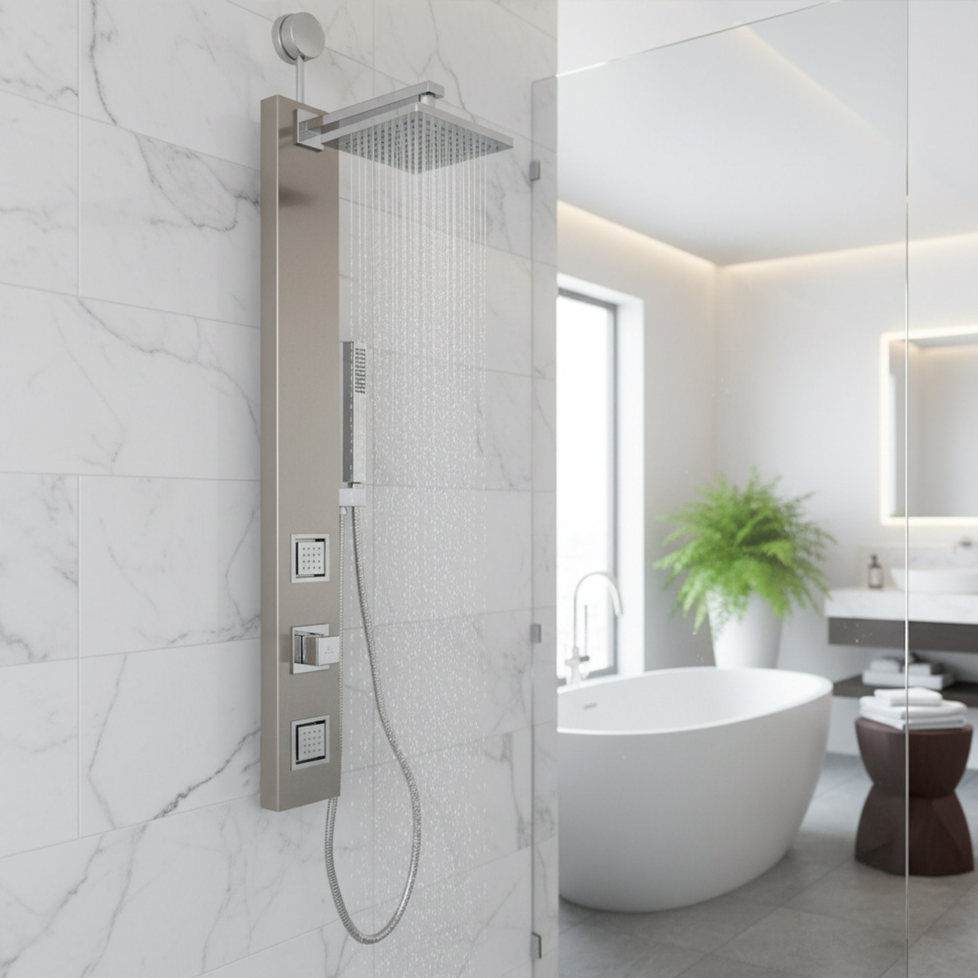 SP-AZ082PRX - ANZZI Dion Series 39 in. 2-Jetted Shower Tower with