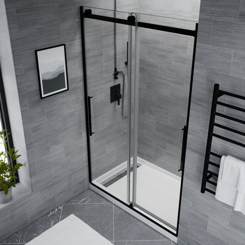 ANZZI Stellar Series 60 in. x 76 in. Frameless Sliding Shower Door with Handle