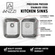 ANZZI MOORE Undermount 32 in. Double Bowl Kitchen Sink with Sails Faucet