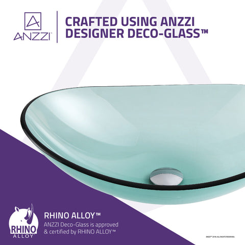 ANZZI Major Series Deco-Glass Vessel Sink in Lustrous Green