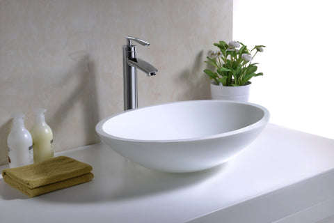 Warika Series Deco-Glass Vessel Sink in White