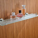 Caster Series Glass Shelf in Brushed Nickel