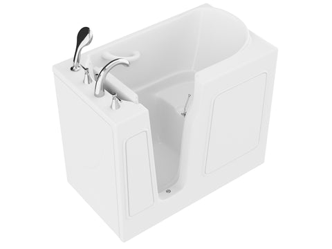 AMZ2646LWS - ANZZI 26 in. x 46 in. Left Drain Quick Fill Walk-In Soaking Tub in White