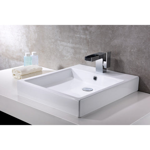 LS-AZ124 - ANZZI Deux Series Ceramic Vessel Sink in White