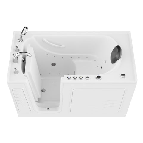 2753FLWR - Anzzi Right Drain Fully Loaded Walk-In Bathtub with Air Jets and Whirlpool Massage Jets Hot Tub | Quick Fill Waterfall Tub Filler with 6