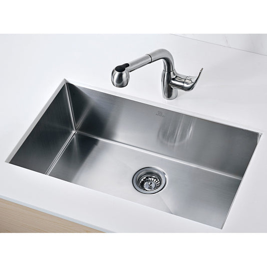 K-AZ3018-1A - ANZZI Vanguard Undermount Stainless Steel 30 in. 0-Hole Single Bowl Kitchen Sink in Brushed Satin