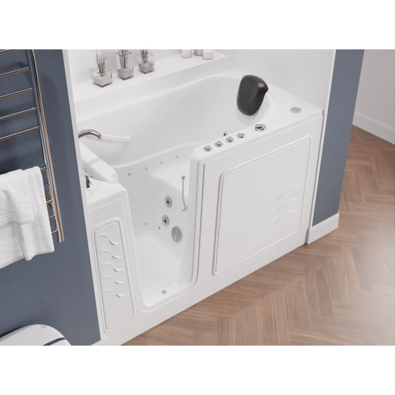 ANZZI 30 in. x 60 in. Left Drain Quick Fill Walk-In Whirlpool and Air Tub  with Powered Fast Drain in White