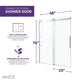 ANZZI Stellar Series 60 in. x 76 in. Frameless Sliding Shower Door with Handle